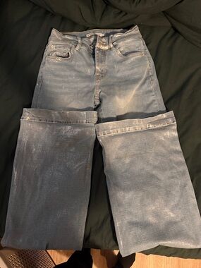Women’s Shimmery Light Blue Bootcut Jeans
